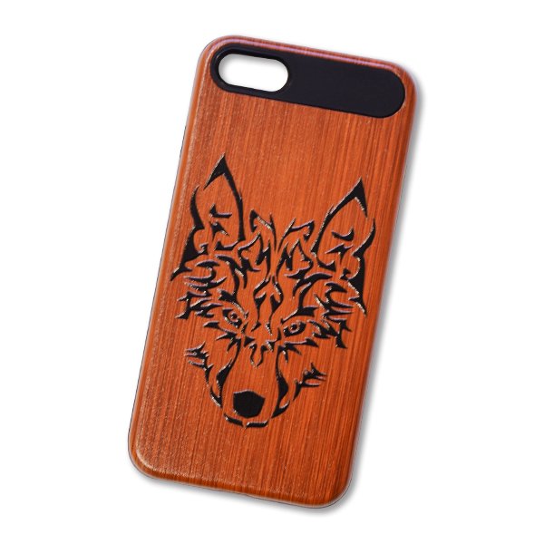 Wholesale iPhone 7 Wood Style Design Case (Wolf)